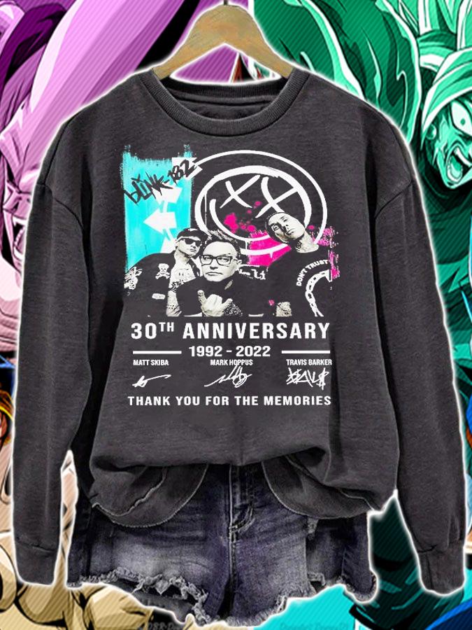 Blink 182 20th Anniversary 1992 2022 Thank You For The Memories Signatures t-shirt sweatshirt