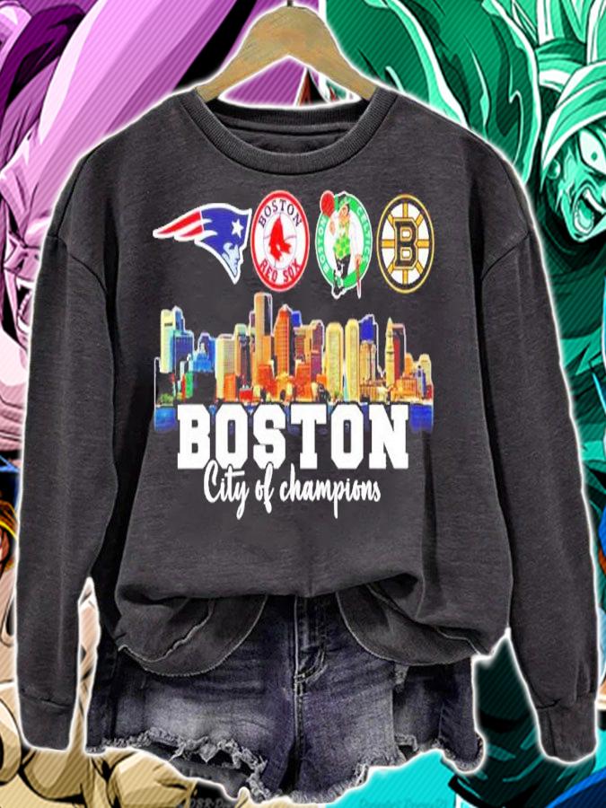 Boston City Of Champions New England Patriots Boston Red Sox Boston Celtics And Boston Bruins Shirt t-shirt sweatshirt