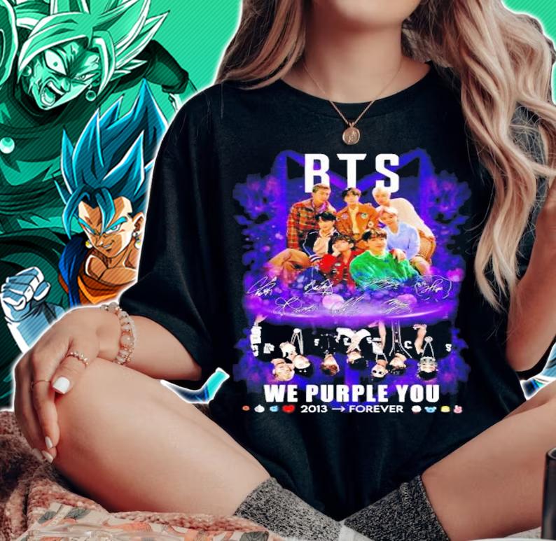 BTS we purple you 2013 forever signatures shirt t-shirt woman shirt