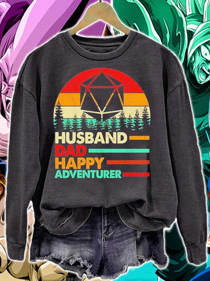 Husband Dad Happy Adventurer Vintage T-Shirt t-shirt sweatshirt
