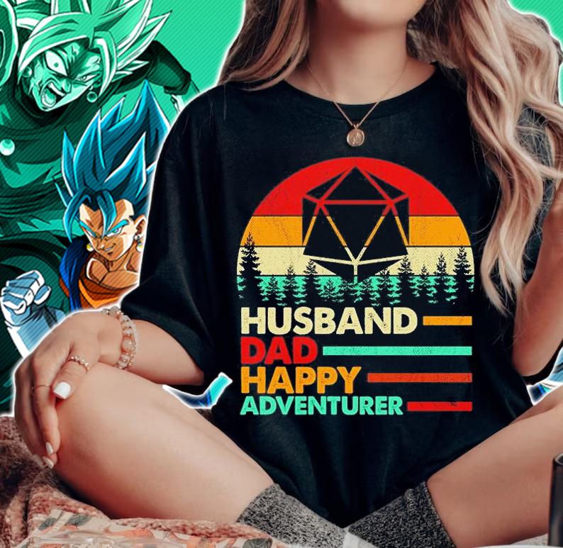 Husband Dad Happy Adventurer Vintage T-Shirt t-shirt woman shirt