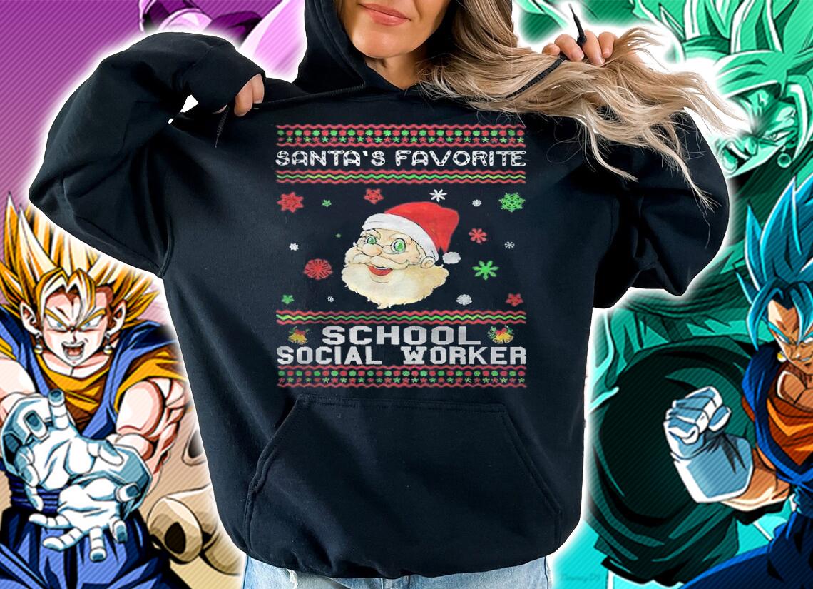 Santa's favorite school social worker Christmas T-shirt t-shirt hoodie