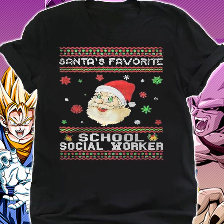 Santa's favorite school social worker Christmas T-shirt t-shirt shirt