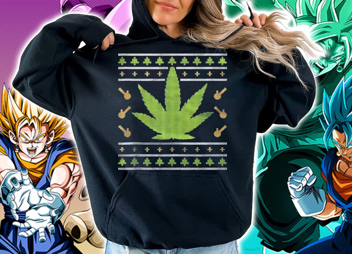 Weed Bong Christmas Pajama Merry Cannabis Marijuana Weed Shirt t-shirt hoodie