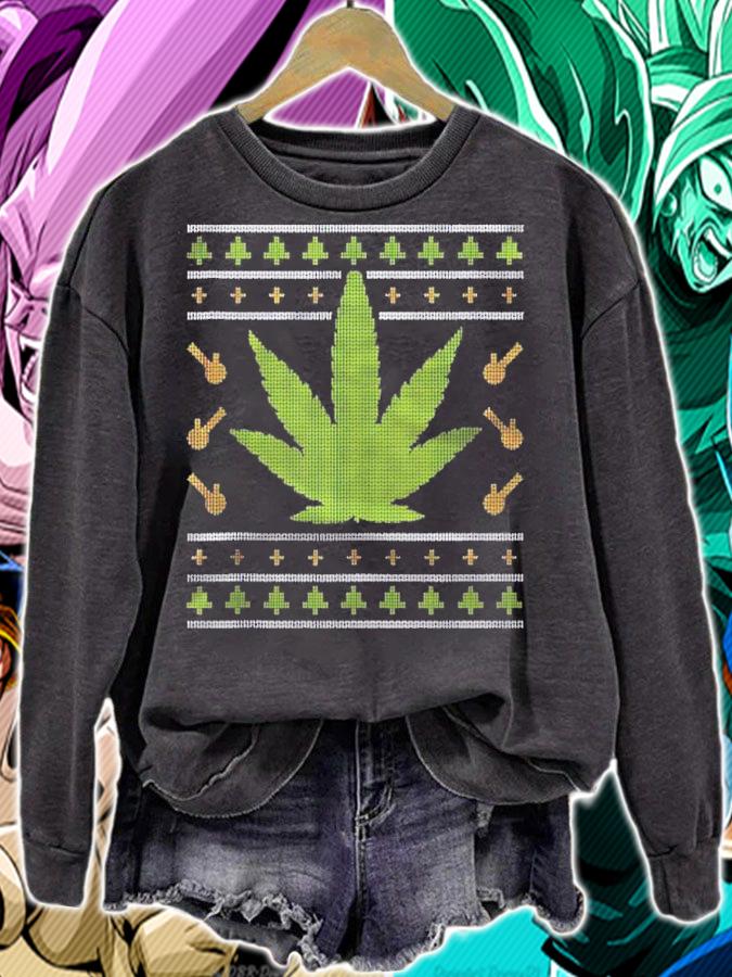 Weed Bong Christmas Pajama Merry Cannabis Marijuana Weed Shirt t-shirt sweatshirt