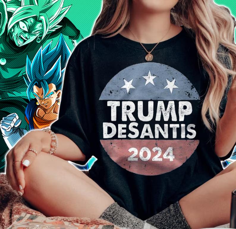 Desantis Trump 2024 President Vote Button American T-Shirt t-shirt woman shirt