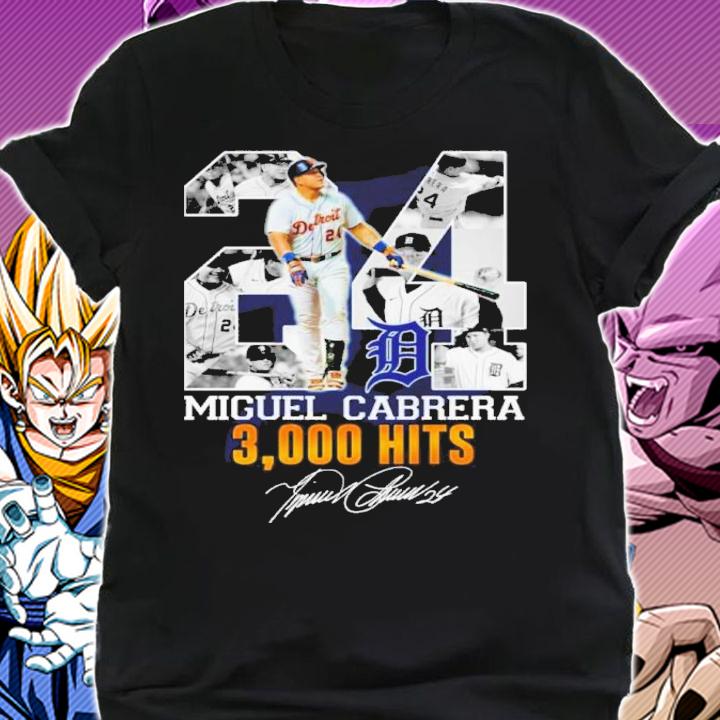 Miguel Cabrera 24 Detroit Tigers 3.000 Hits Signatures Shirt t-shirt shirt