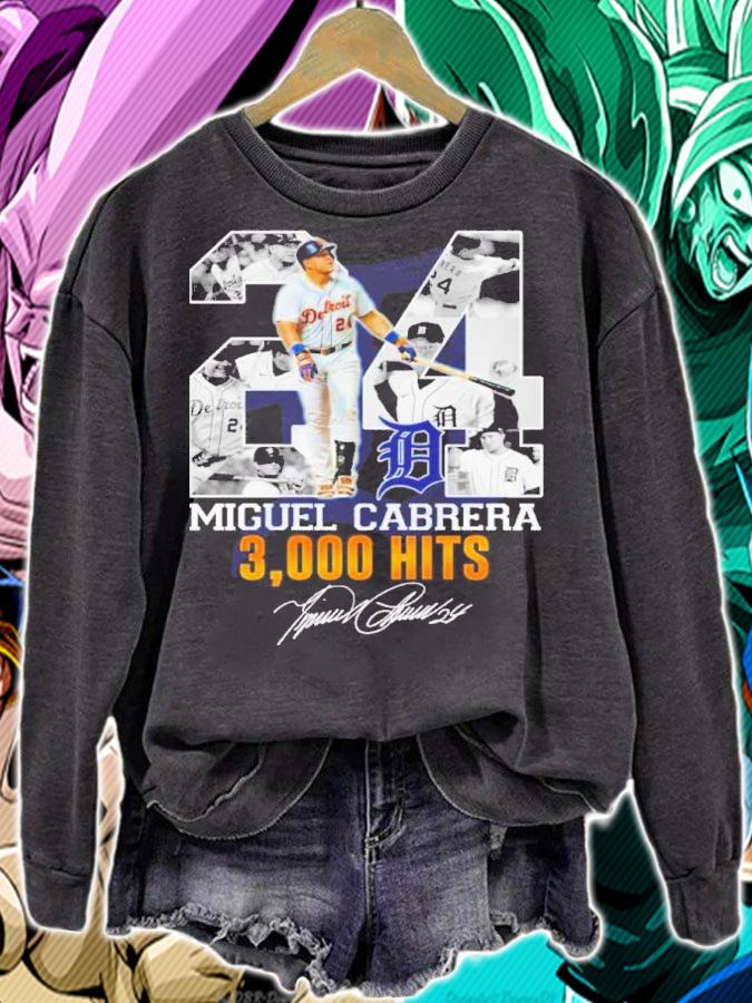 Miguel Cabrera 24 Detroit Tigers 3.000 Hits Signatures Shirt t-shirt sweatshirt