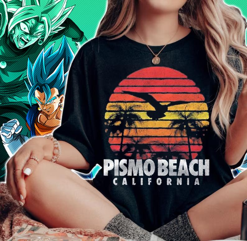 Pismo Beach Vintage California Retro Sunset Men Women Gift Shirt t-shirt woman shirt