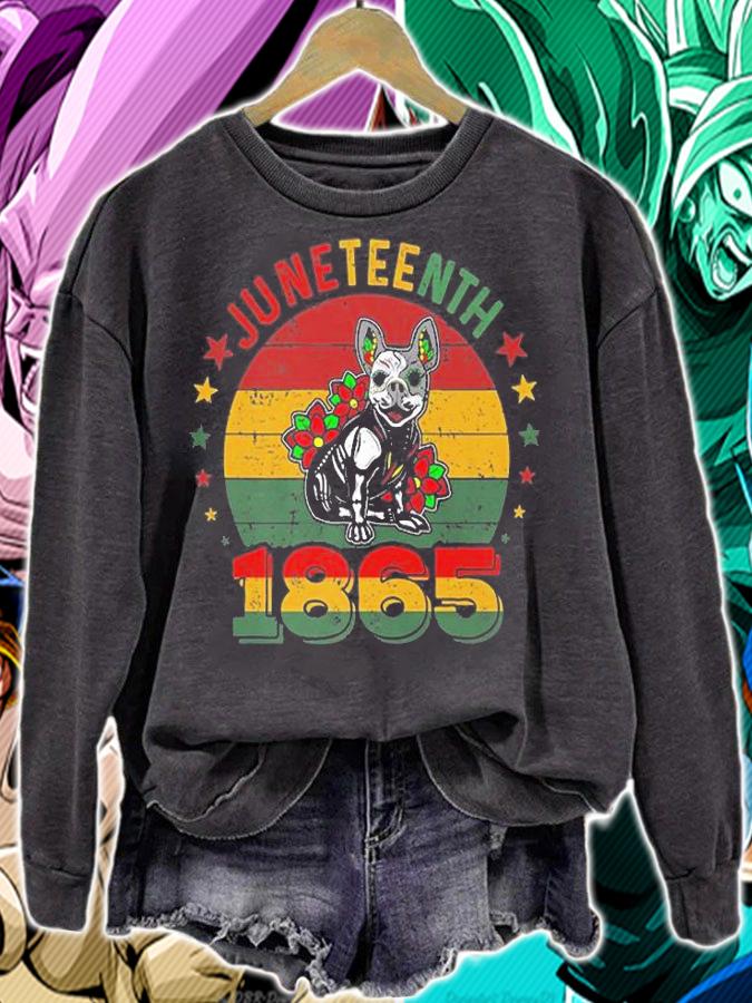 Dog Sugar Skull Junenth Puppy Lover Black History T-Shirt t-shirt sweatshirt