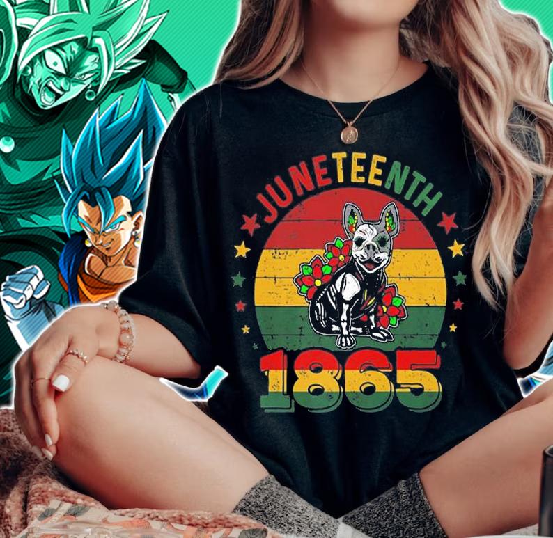 Dog Sugar Skull Junenth Puppy Lover Black History T-Shirt t-shirt woman shirt
