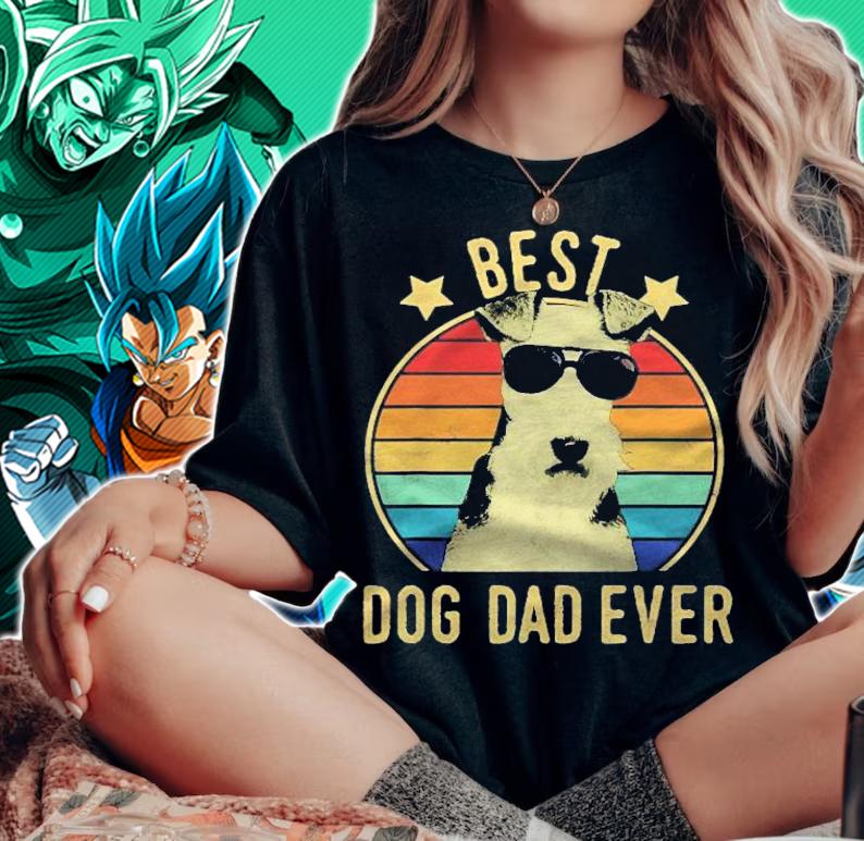 Mens Best Dog Dad Ever Wire Fox Terrier Fathers Day Gift Shirt t-shirt woman shirt