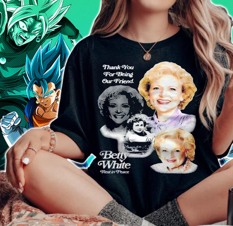 RIP Betty White Stay Golden thank you for being our friend signature T-shirt t-shirt woman shirt