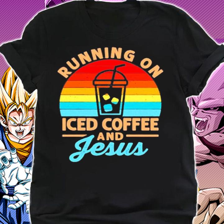 Running On Iced Coffee And Jesus Christian Cold Brew Lover T-Shirt t-shirt shirt