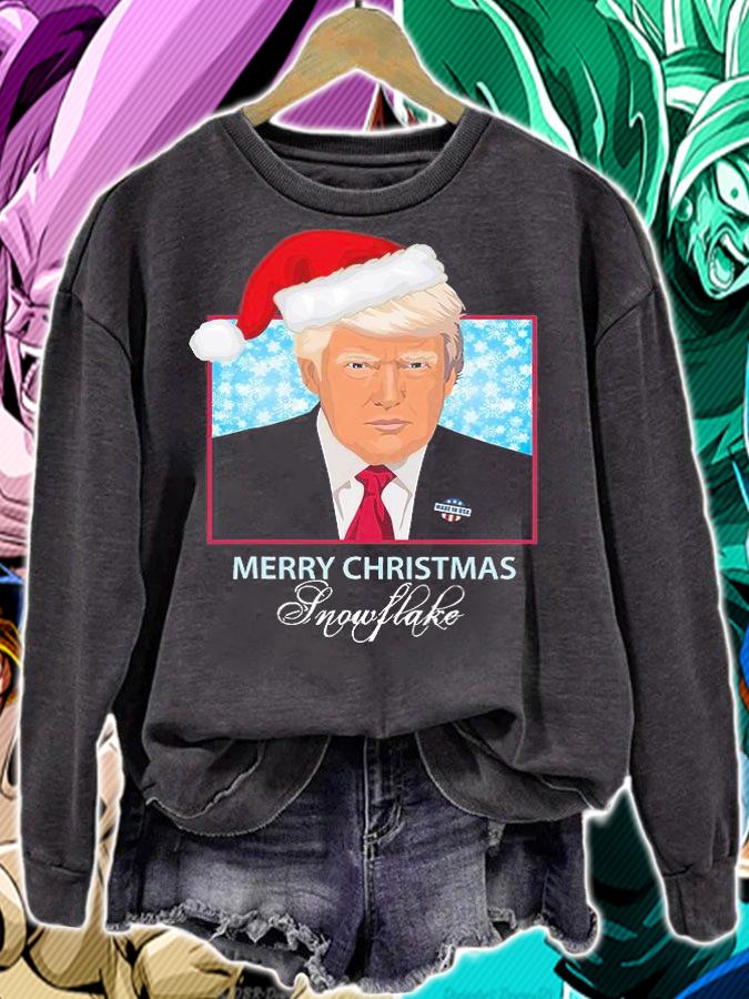 Trump Funny Merry Christmas Snowflake T-Shirt t-shirt sweatshirt