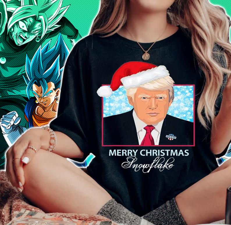 Trump Funny Merry Christmas Snowflake T-Shirt t-shirt woman shirt
