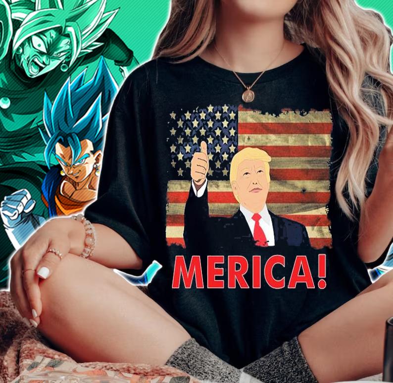 Trump Merica USA Flag Vintage T-Shirt t-shirt woman shirt