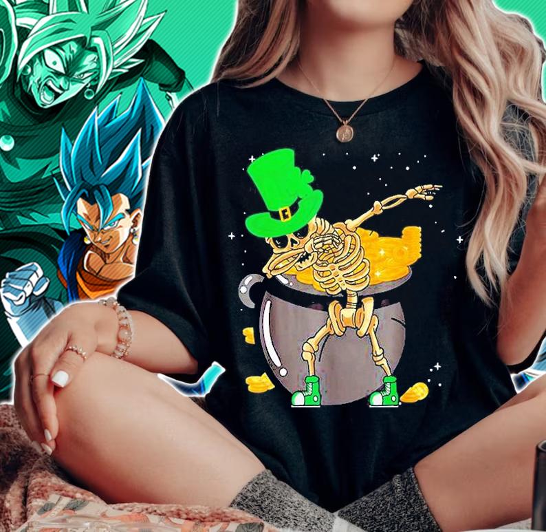Dabbing Skull Cauldrons St Patrick's Day T-Shirt t-shirt woman shirt