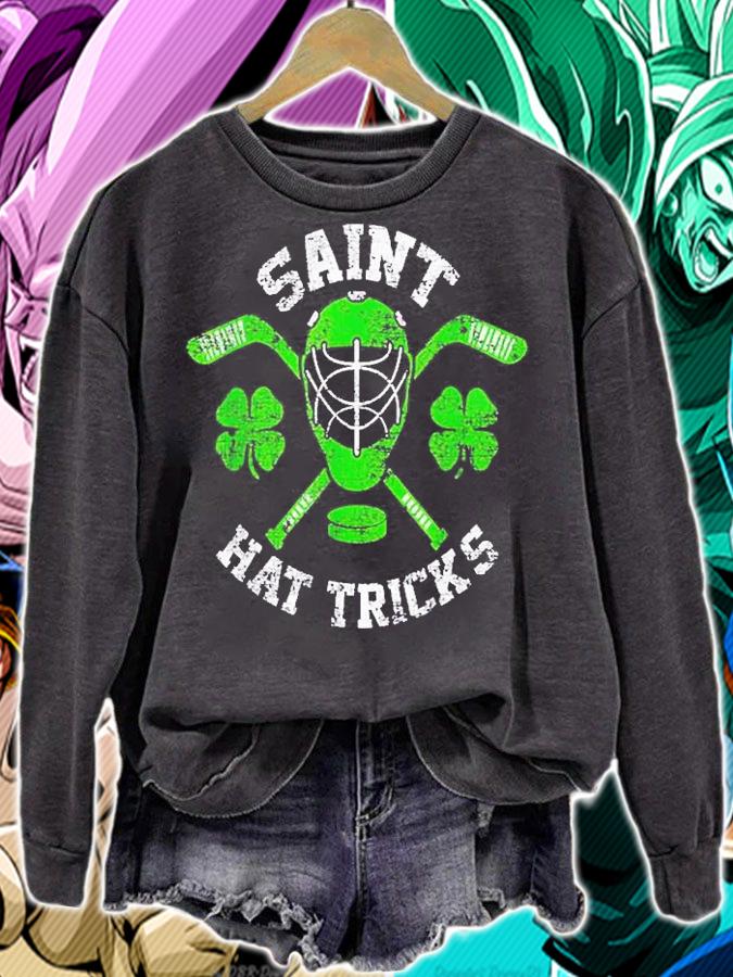 Saint Hattrick Hockey Hat Tricks St Patrick's Day T-Shirt t-shirt sweatshirt