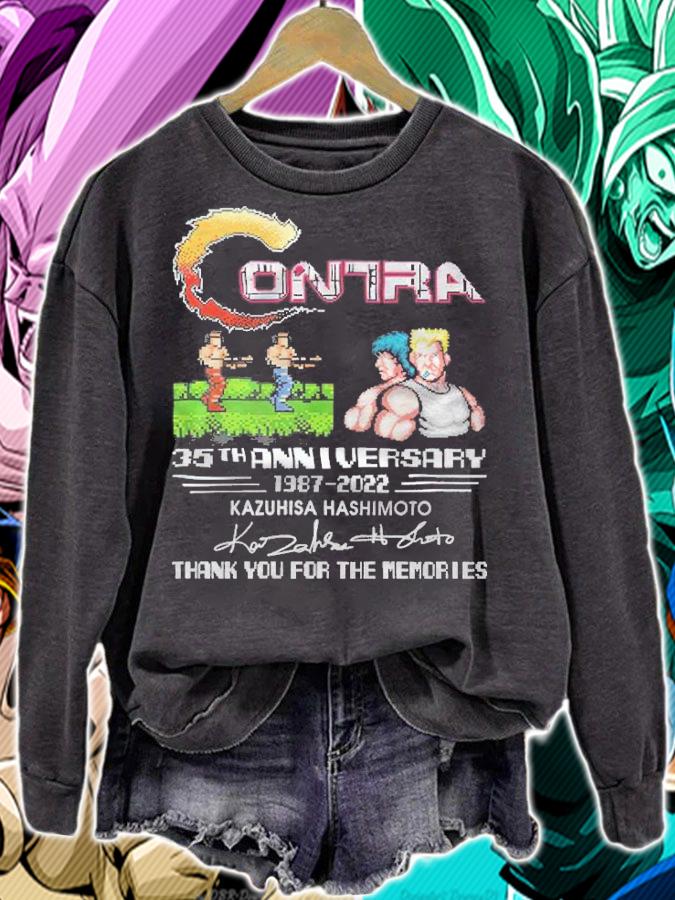 Contra 35th Anniversary 1987-2022 Kazuhisa Hashimoto Signatures Shirt t-shirt sweatshirt
