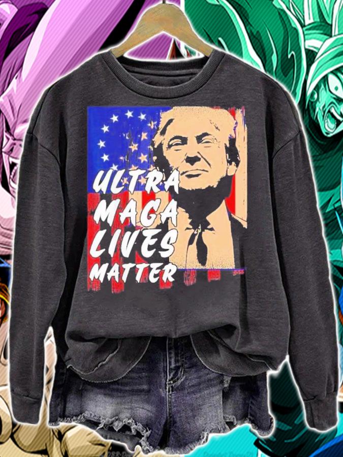 Donald Trump Ultra Maga Lives Matter American Flag Shirt t-shirt sweatshirt
