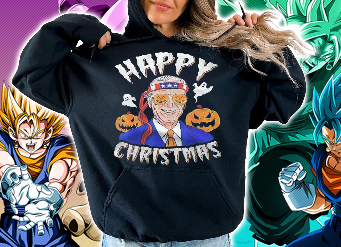 Happy Christmas Halloween Pumpkin Boo Funny Joe Biden Shirt t-shirt hoodie
