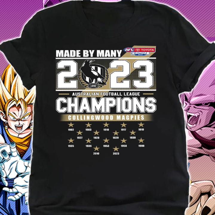 Made By Many 2023 Australian Football League Champions Collingwood Magpies t-shirt shirt