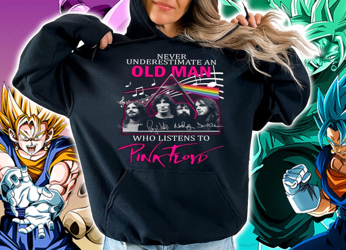 Never Underestimate An Old Man Who Listens To Pink Floyd Band Signatures t-shirt hoodie