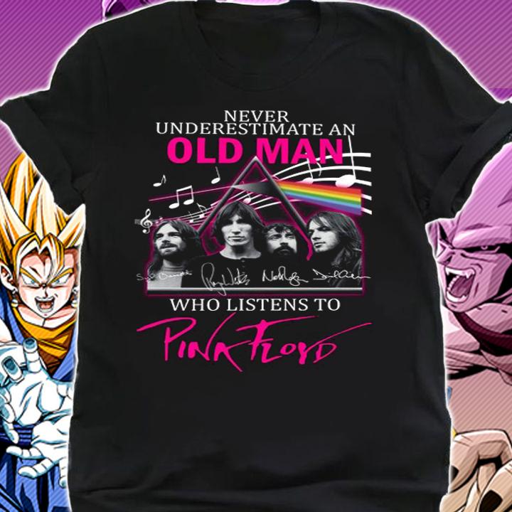 Never Underestimate An Old Man Who Listens To Pink Floyd Band Signatures t-shirt shirt