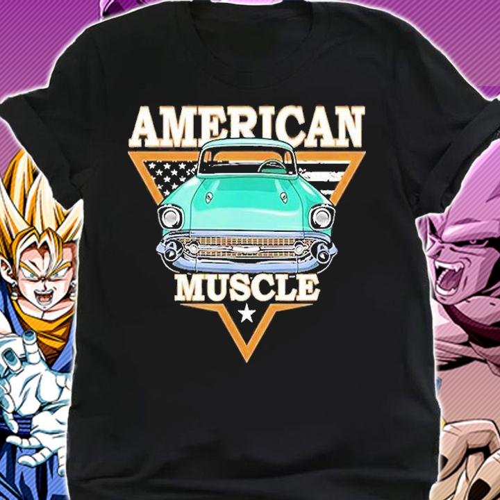 Vintage Muscle Car Hot Rod And Muscle Car American Flag T-Shirt t-shirt shirt