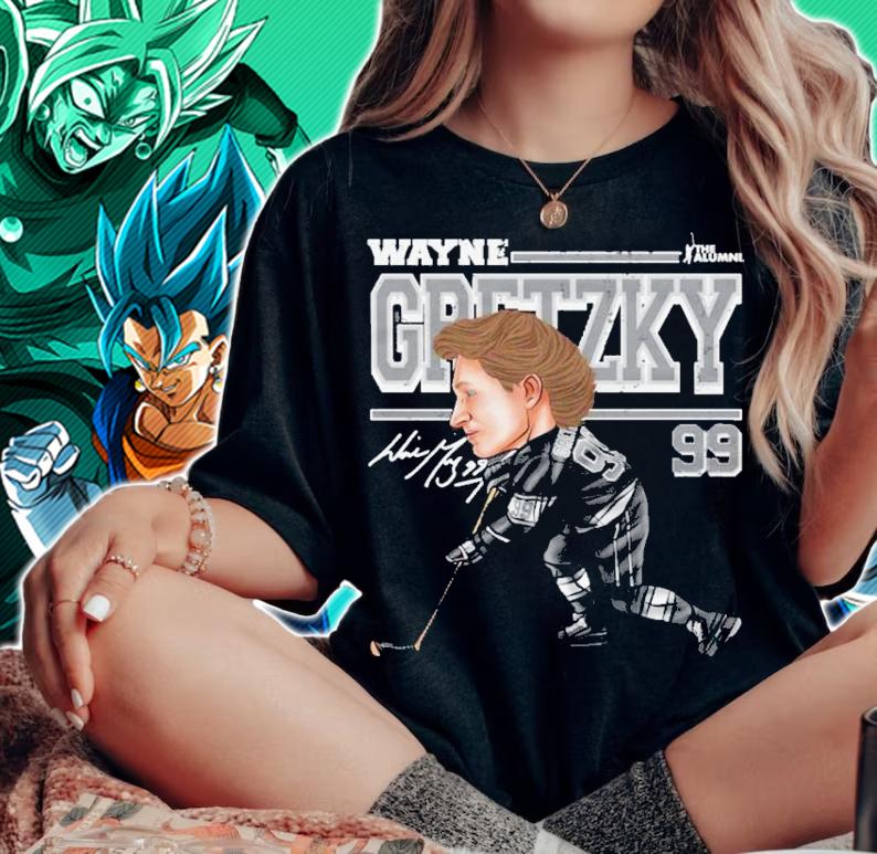 Wayne Gretzky Los Angeles Cartoon Hockey Shirt t-shirt woman shirt