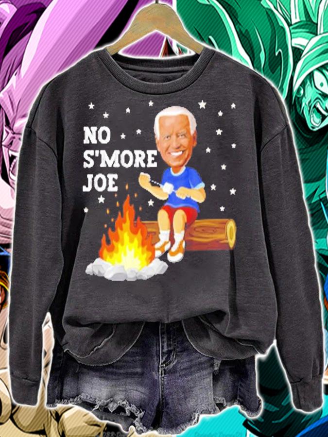 Funny Anti President Biden Camping No S'more Joe Campfire T-Shirt t-shirt sweatshirt