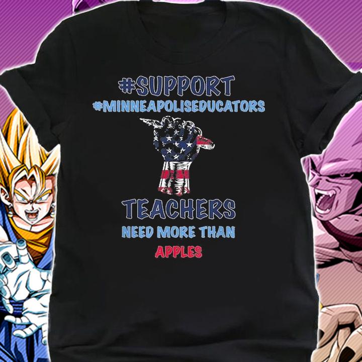 Funny Teacher Walkout I Support Minneapolis Educators US Flag T-Shirt t-shirt shirt