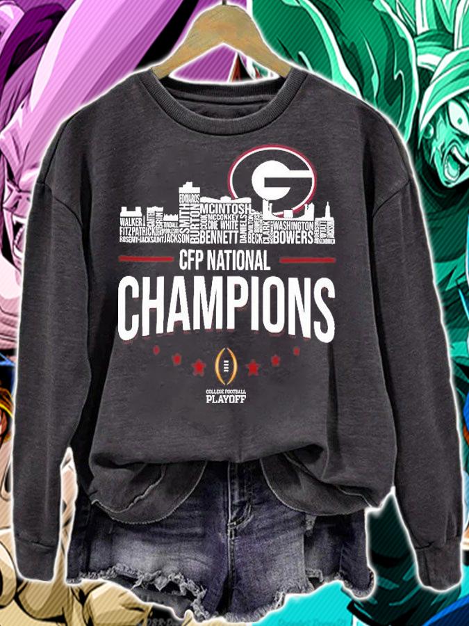 Georgia Bulldogs 2022 CFP National Champions NCAA Football Autographed Champs Signatures T-Shirt t-shirt sweatshirt