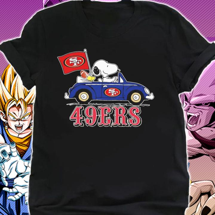 49ers Snoopy And Woodstock Driving Car San Francisco 49ers Flag t-shirt shirt