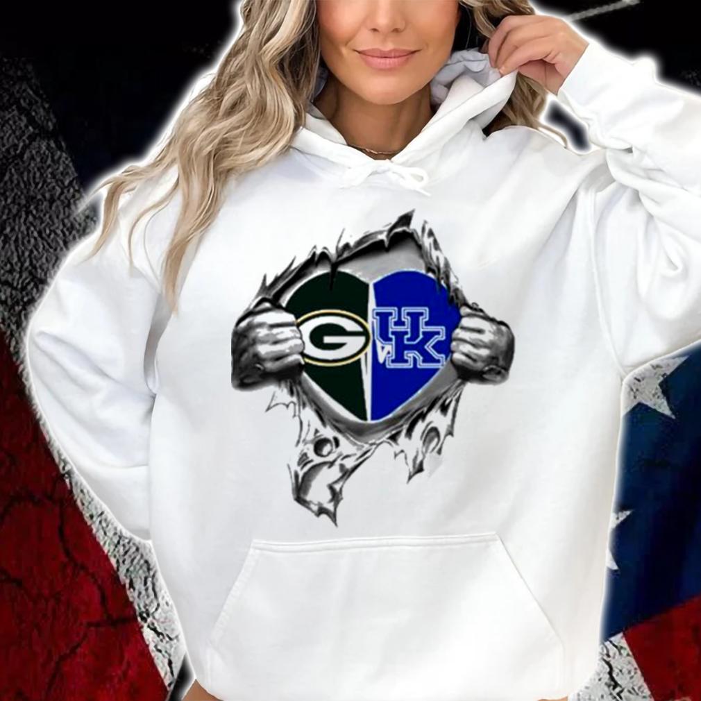 Blood Inside Me Green Bay Packers And Kentucky Wildcats t-shirt hoodie