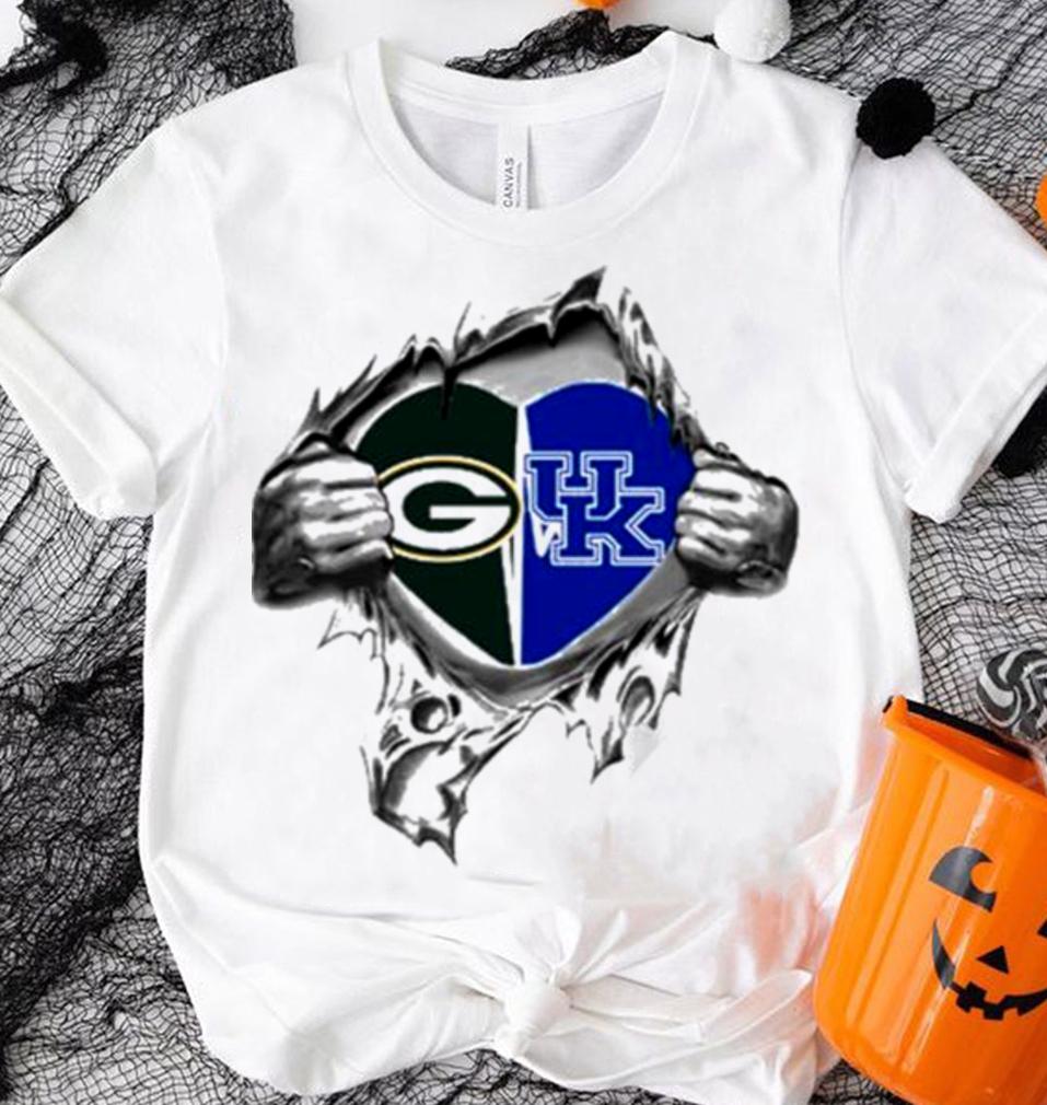 Blood Inside Me Green Bay Packers And Kentucky Wildcats t-shirt shirt