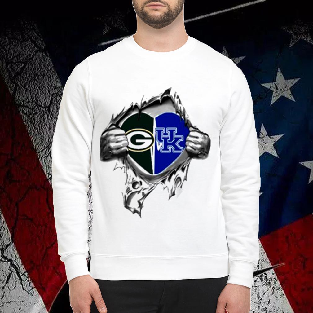 Blood Inside Me Green Bay Packers And Kentucky Wildcats t-shirt sweatshirt