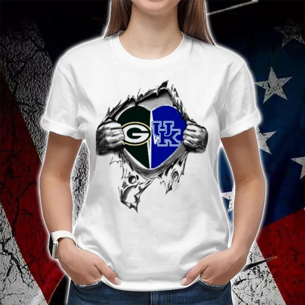 Blood Inside Me Green Bay Packers And Kentucky Wildcats t-shirt woman shirt