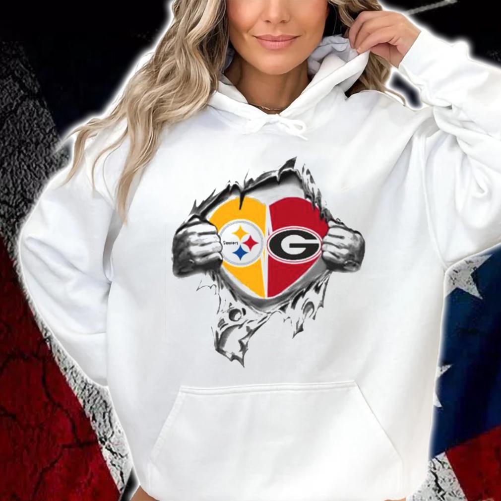Blood Inside Me Pittsburgh Steelers And Georgia Bulldogs t-shirt hoodie