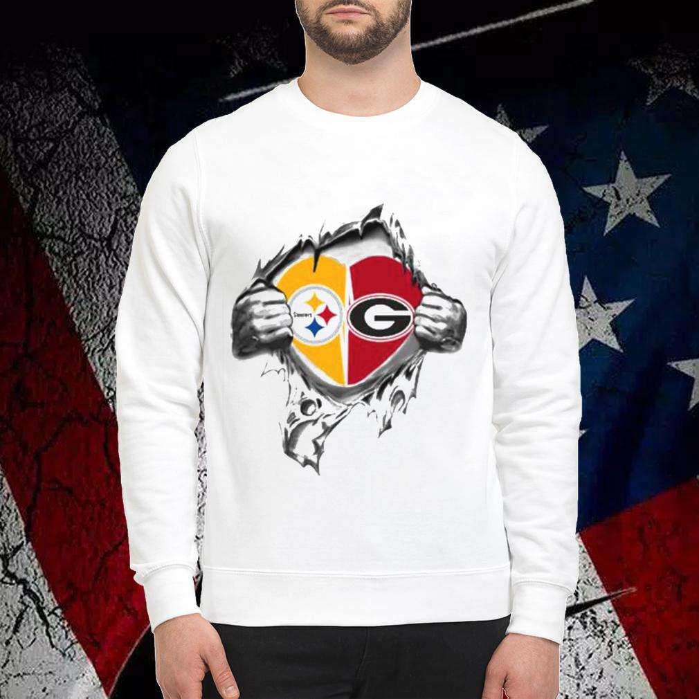 Blood Inside Me Pittsburgh Steelers And Georgia Bulldogs t-shirt sweatshirt