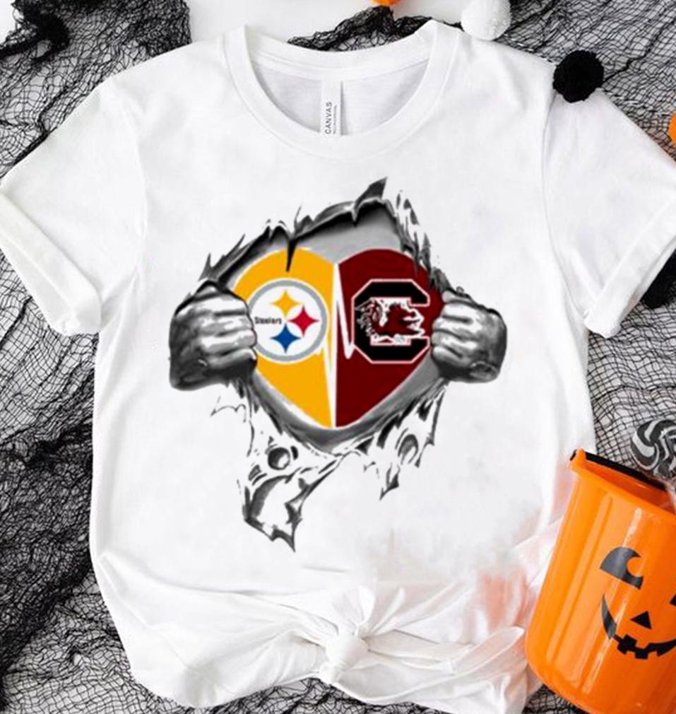 Blood Inside Me Pittsburgh Steelers And South Carolina Gamecocks t-shirt shirt