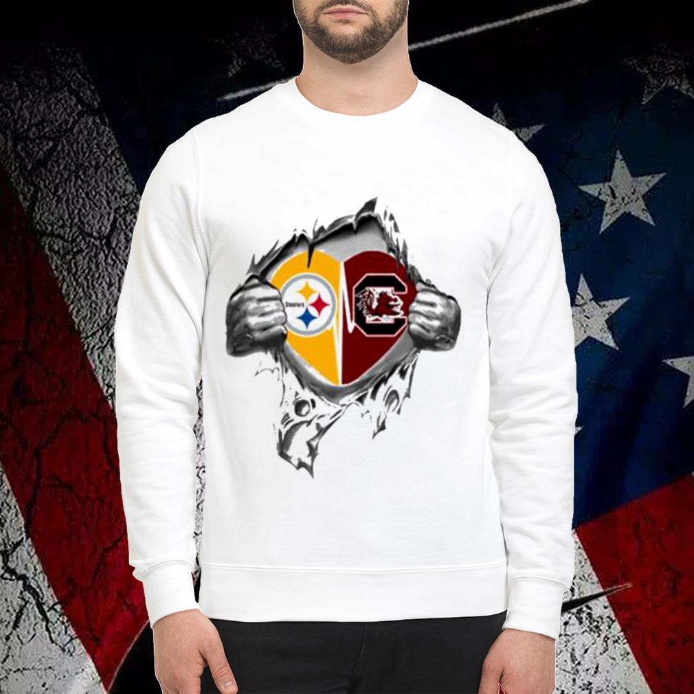 Blood Inside Me Pittsburgh Steelers And South Carolina Gamecocks t-shirt sweatshirt