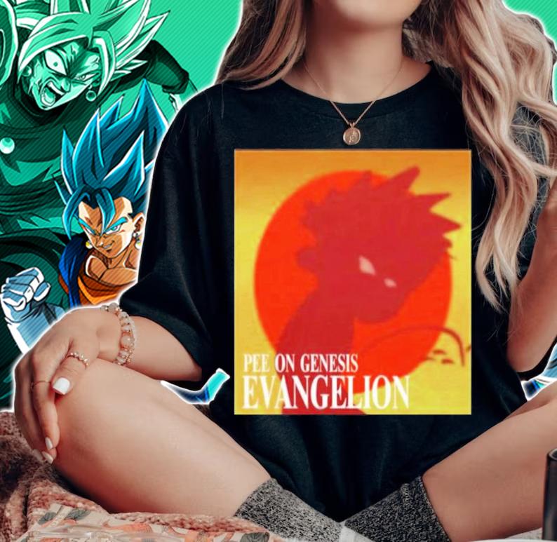 Hard Drive Pissing Calvin Pee On Genesis Evangelion Shirt t-shirt woman shirt