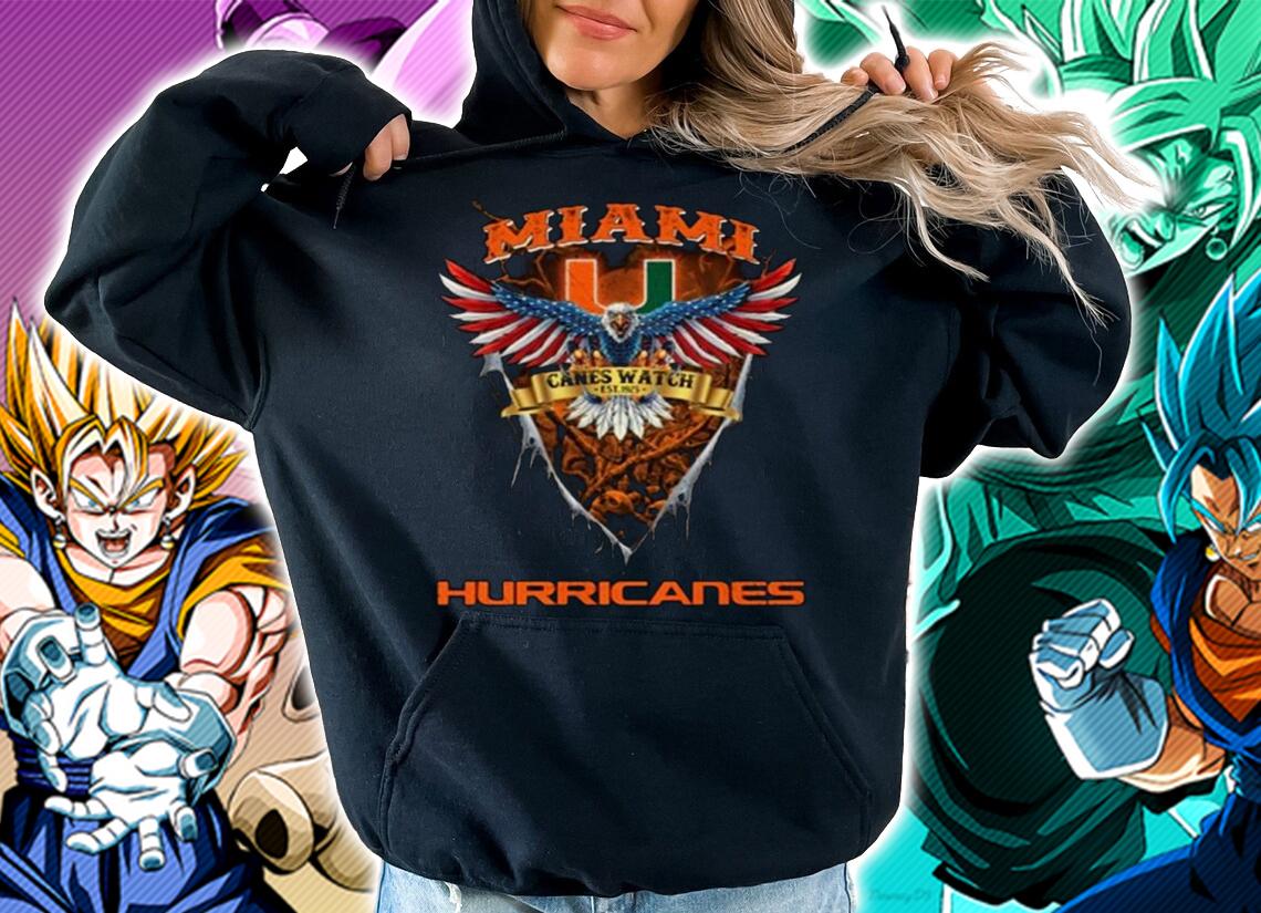 Miami Hurricanes Canes Watch Eagle Wing American Flag t-shirt hoodie