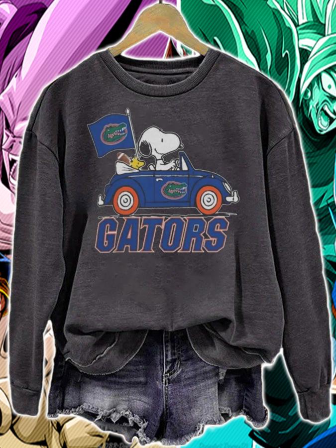Snoopy And Woodstock Driving Car Florida Gators Flag t-shirt sweatshirt