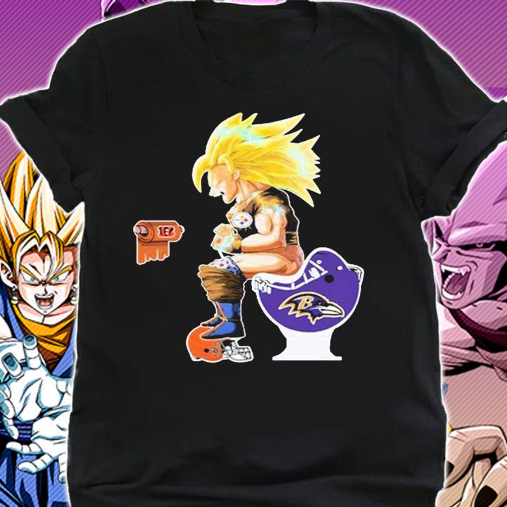 Son Goku Toilet Pittsburgh Steelers Cleveland Browns Baltimore Ravens t-shirt shirt