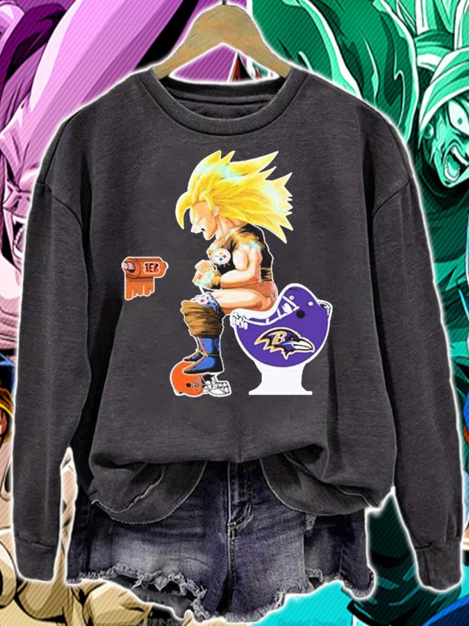 Son Goku Toilet Pittsburgh Steelers Cleveland Browns Baltimore Ravens t-shirt sweatshirt