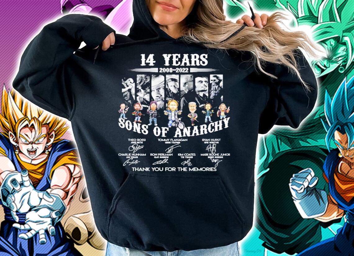 14 Years 2008 2022 Sons Of Anarchy Signatures Thank You For The Memories t-shirt hoodie