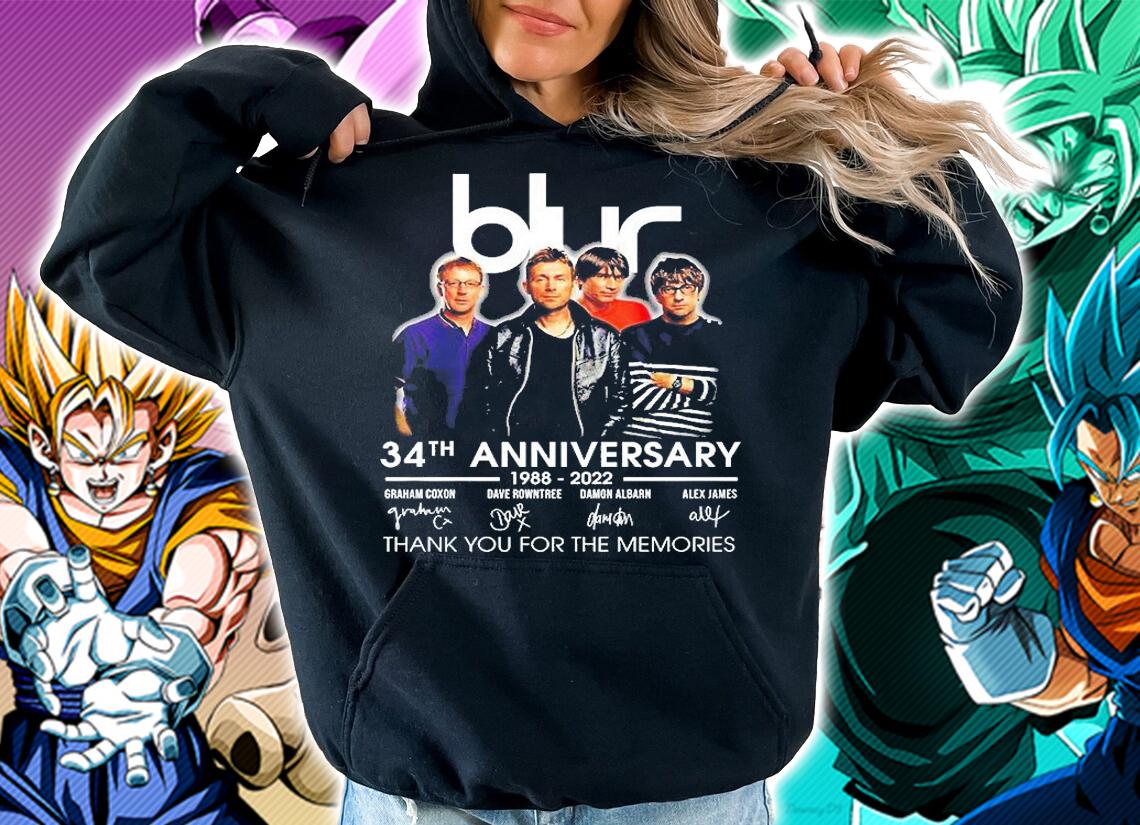 Blur Band 34th Anniversary 1988 2022 Thank You For The Memories Signature t-shirt hoodie